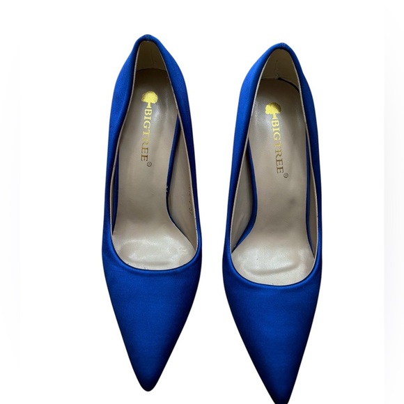 NEW, Bigtree, High-Heeled Satin Shoes With Metal Heel, Size 37, Blue - Picture 6 of 9